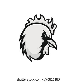 Chicken mascot vector logo emblem rooster head animal illustration
