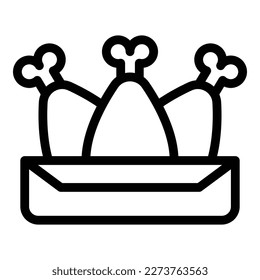 Chicken meal icon outline vector. Nugget food. Hot meat