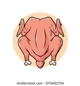 chicken meat, chicken meat cartoon with simple gradient. Chicken vector illustration