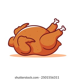 Chicken Meat Cartoon Vector. Food And Beverage Concept Design Illustration. Icon Illustration Isolated White Background.