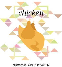 Chicken meat, cartoon, vector illustration, food background.