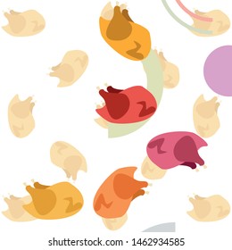 Chicken meat, cartoon, vector illustration, food background.
