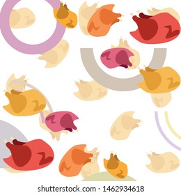 Chicken meat, cartoon, vector illustration, food background.