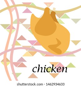 Chicken meat, cartoon, vector illustration, food background.