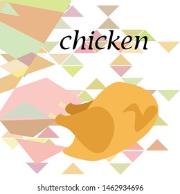 Chicken meat, cartoon, vector illustration, food background.