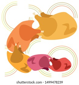 Chicken meat, cartoon, vector illustration, food background.