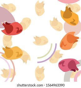 Chicken meat, cartoon, vector illustration, food background.