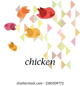 Chicken meat, cartoon, vector illustration, food background.