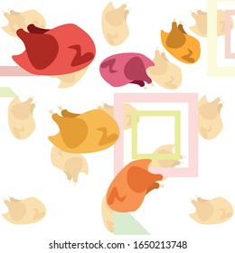 Chicken meat, cartoon, vector illustration, food background.