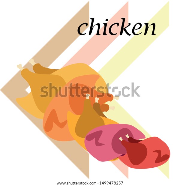 Chicken Meat Cartoon Vector Illustration Food vector de stock (libre de regalías) 1499478257
