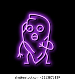 chicken meat character neon light sign vector. chicken meat character sign. isolated symbol illustration