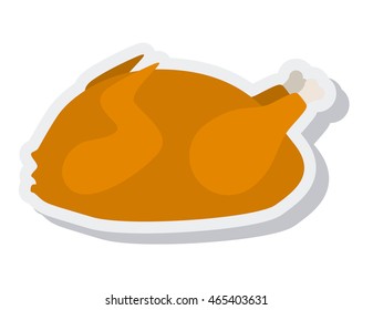 chicken meat delicious isolated icon vector illustration design