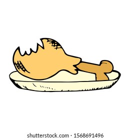 Chicken Meat  Doodle Icon Vector Simple Design
