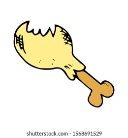 Chicken Meat  Doodle Icon Vector Simple Design