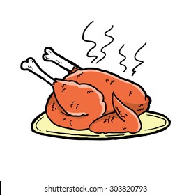 chicken meat in doodle stlye