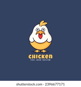 chicken meat and egg mascot logo design template vector icon illustration. Poultry Farm symbol