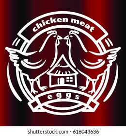 Chicken meat and eggs logo design vector template. 