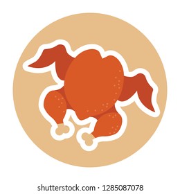 Chicken meat. Flat cute vector illustration.