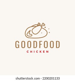 chicken meat fresh clean logo vector
