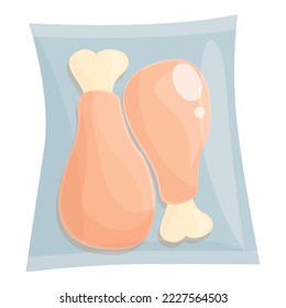 Chicken meat icon cartoon vector. Food pack. Frozen package