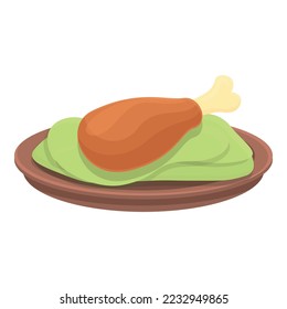 Chicken meat icon cartoon vector. Chinese food. Holiday lantern