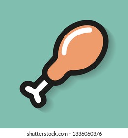 Chicken Meat icon. Flat design Icon. Food Icon