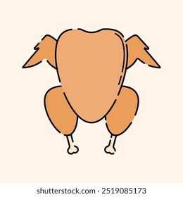 Icono de carne de pollo Ilustración Estilo de diseño plano