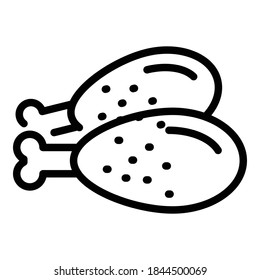 Chicken meat icon. Outline chicken meat vector icon for web design isolated on white background