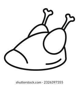 Chicken meat icon outline vector. Food protein. Grain meal
