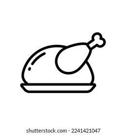 plantilla de diseño de vectores de icono de carne de pollo en fondo blanco