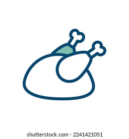 chicken meat icon vector design template in white background