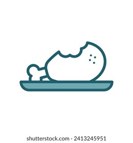 plantilla de diseño de vectores de icono de carne de pollo simple y limpio