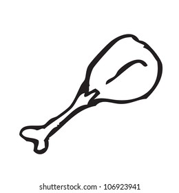 Chicken meat isolated on white doodle