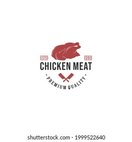 chicken meat label and badge, vector illustration on white background