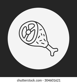 chicken meat line icon