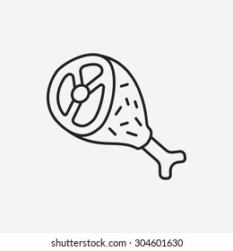 chicken meat line icon