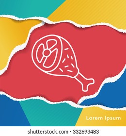 chicken meat line icon