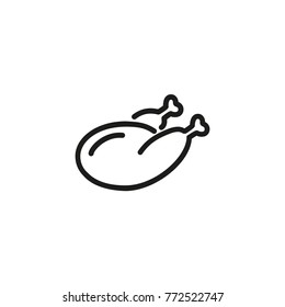 Chicken meat line icon