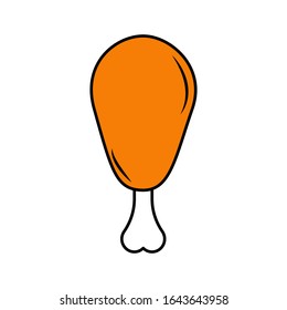 Chicken meat line icon on a white background