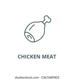 Chicken meat  line icon, vector. Chicken meat  outline sign, concept symbol, flat illustration