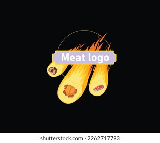 chicken meat logo design vector