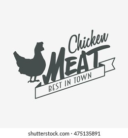 Chicken meat logo or label design template