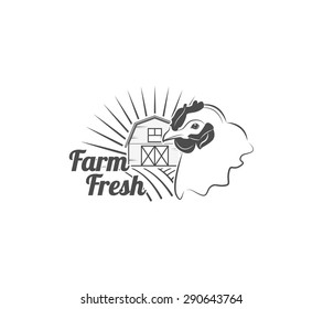 chicken meat packaging label design. Poultry badge
