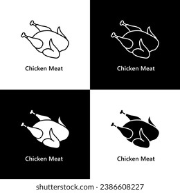 Chicken Meat. Roasted Chicken Logo Icon