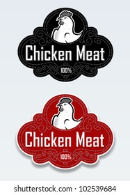 Chicken Meat Seal / Sticker in vectors