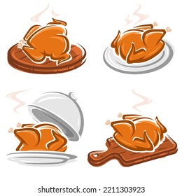 Chicken meat set. Collection icon chicken meat. Vector
