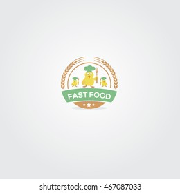 chicken meat vector, chef illustration, restaurant logo, food design