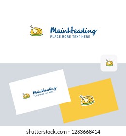 Chicken meat vector logotype with business card template. Elegant corporate identity. - Vector