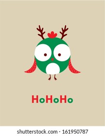 chicken merry christmas greeting card
