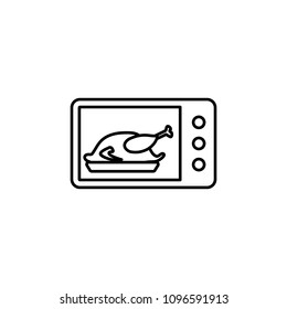 chicken in microline icon. Element of food icon for mobile concept and web apps. Thin line chicken in microline icon can be used for web and mobile on white background